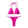 thumbnail image 4 of Birdeem Womens Bikini Split Swimwear Solid Bikini Two-Piece Split Swimwear Set, 4 of 6