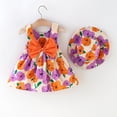 thumbnail image 2 of MIASHUI Ensemble de Robe d'Été pour Filles avec Nœud Floral et Chapeau de Paille Assorti pour Violet, 2-3 Ans, 2 of 6