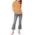 thumbnail image 2 of INSPIRE CHIC Women's Floral Puff Sleeves Pleated Collar Button Down Shirt, 2 of 5