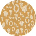 thumbnail image 1 of Ahgly Company Tapis Rond Lavable en Machine Intérieur Transitionnel Jaune, 4 Pieds Rond, 1 of 7