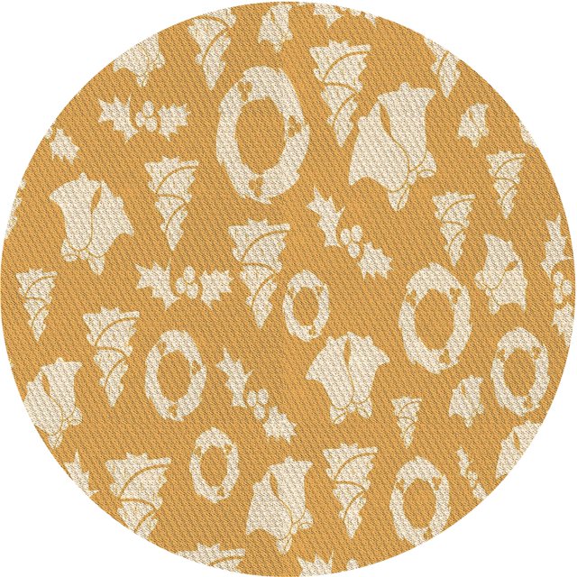 Ahgly Company Tapis Rond Lavable en Machine Intérieur Transitionnel Jaune, 4 Pieds Rond