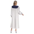 thumbnail image 2 of iefiel Womens Color Block Choir Robe Minister Pastor Robe Puff Sleeves Split Zipper Front Gown Graduation Gown White XS, 2 of 5