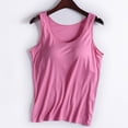 thumbnail image 1 of UPPADA Womens Crewneck Tank Tops Summer Sleeveless Scoop Neck Tees Solid Color Basic Slim Fitted Cami Shirts Womens Tank Tops Camisole Top Built In Bra Adjustable Straps,Clearance on sale, 1 of 4