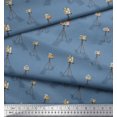 thumbnail image 1 of Soimoi Blue Poly Georgette Fabric Stand & Camera Fashion Decor Fabric Printed Yard 42 Inch Wide, 1 of 2