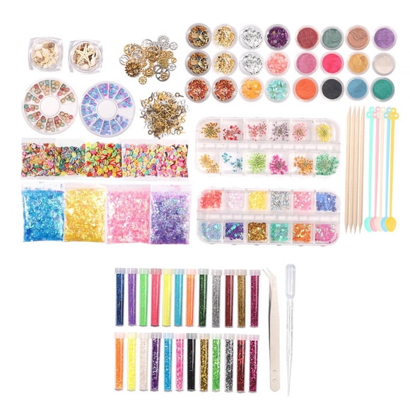 Abbracc Ensemble d'Accessoires de Décoration en Résine Flocons en Aluminium Artisanat Paillettes Décor Époxy