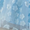 thumbnail image 4 of Robe Bébé Fille Robe Princesse pour Tout-Petits Robe de Fête Premier Anniversaire avec Broderie de Fleur 3D Robe Fille Bleu 5 Ans-6 Ans, 4 of 6