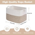 thumbnail image 3 of Woven Storage Basket 50L Small Laundry Baskets Blanket Hamper Living Room Rectangle Rope Baskets For Toy With Handles, 3 of 9