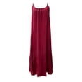 thumbnail image 3 of AherBiu Robe Maxi d'Été Sans Manches pour Femmes Grande Taille, Style Bohème, à Volants, Fluide, pour la Plage, 3 of 4
