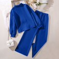 thumbnail image 4 of vdgthytj Toddler Boy Girl Fall Spring Clothes Kids Long Sleeve Button down Shirt and Wide Leg Pants 2PCS Lounge Outfit, 4 of 9