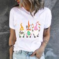 thumbnail image 2 of Birdeem T-Shirts à Col Rond pour Femmes Pâques Rabbit Imprimé T-Shirts Manches Courtes T-Shirt Blouse Hauts, 2 of 9