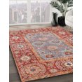 thumbnail image 2 of Ahgly Company Tapis d'Intérieur Carrés Abstraits Rouges Orientaux, 8 Pieds Carré, 2 of 6