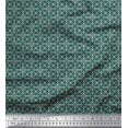 thumbnail image 1 of Soimoi Green polyester Crepe Fabric Arrow & Diamond Geometric Print Sewing Fabric Yard 42 Inch Wide, 1 of 1