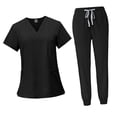 thumbnail image 2 of Female Scrub Set V Neckline Comfortable Nurse Work Clothing for Beauty Salon M, 2 of 8
