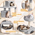 thumbnail image 4 of Yaheetech Multi Level Cat Tree with 2 Condos and 2 Plush Perches, Light Gray, 4 of 7