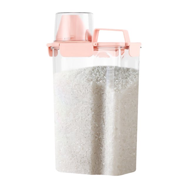 Plastic Food Storage Containers Plastic Transparent Tank, Rice Storage Barrel, Household Food Container Grain Storage Box for Oatmeal, Grain, Cereal, Pasta, Flour