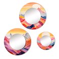thumbnail image 2 of Designart "Rêve de Lever de Soleil parmi les Montagnes" Ensemble de Miroirs Ronds de Montagnes - Ensemble de Décor Mural de Miroirs Ronds Multicolores Traditionnels pour Chambre, 2 of 5