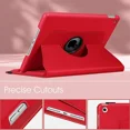thumbnail image 4 of Étui Pivotant à Rotation à 360° pour Apple iPad Pro 13 Pouces 2024, Support à Angles Multiples, Couverture en Cuir PU, Réveil Automatique avec Sangle Élastique de Protection - Rouge, 4 of 5