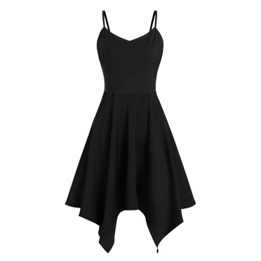 Pisexur Robe Sans Manches à Col en V pour Femme Couleur Été Mode Décontractée Robe à Bretelles Sans Bretelles à Col en V Robe pour Dames
