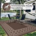 thumbnail image 5 of DEORAB 6'x9' Outdoor Rugs Waterproof Patio Reversible Plastic Carpet Camping Outside Mat,Coffee & Beige, 5 of 5