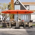 thumbnail image 4 of Gymax Parasol de Patio Double Face de 13 Pi avec Manivelle, Base de Parasol, Verrou de Sécurité, Orange, 4 of 10