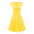 thumbnail image 1 of Robes d'Été Grande Taille pour Femmes 2024 Décontractées Couleur Décontractée Manches Courtes Col en V Robe Ample Économisez jusqu'à 65 % de Rabais!, 1 of 3