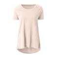thumbnail image 3 of AherBiu Hauts d'Été pour Femmes Chemise à Manches Courtes Col Rond Tunique Décontractée Ample à Porter avec des Leggings, 3 of 5