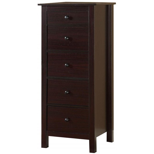 Bowery Hill Commode Transitionnelle 5 Tiroirs Lingerie en Brun Espresso