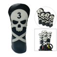 thumbnail image 3 of Premium Leather Golf covers for head 1, 3, 5 Driver with Closure, Skull Embroidery, Fits Most Wood Driver ,, 3 of 8
