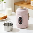 thumbnail image 5 of Mini Portable Electric Cooker Pot 500W Stainless Steel, for Ramen Noodles Rice, Compact Quiet Stew Cooker with Handle, for Dorm Office Travel, 5 of 5