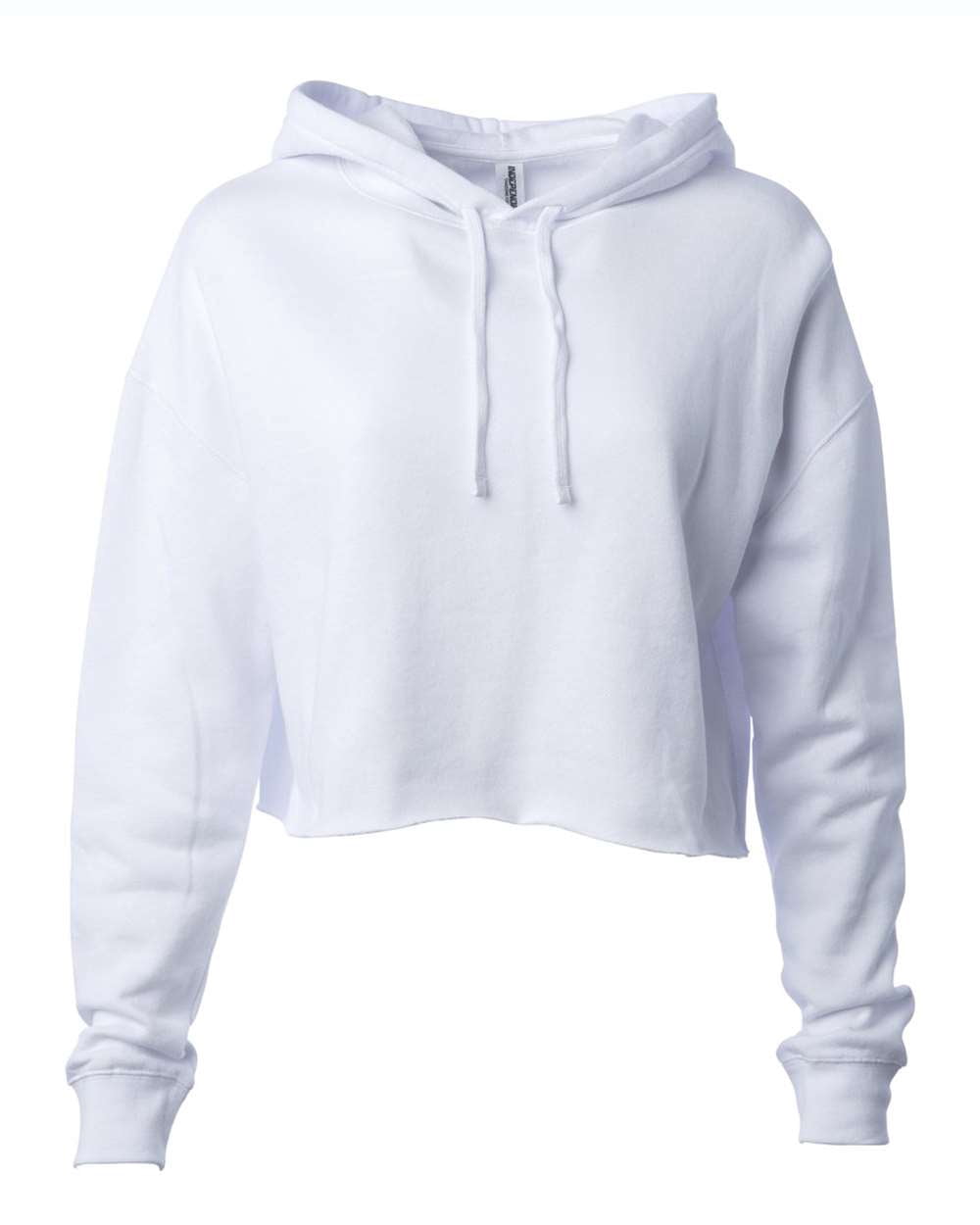 Independent Trading Co. Womens Lightweight Cropped Hooded Sweatshirt, L, White