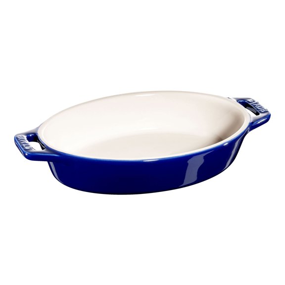 STAUB Ceramique 0.4 ml Ceramic Oval Baking Dish, Dark-Blue