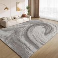 thumbnail image 1 of Abstract Grey Swirl Area Rugs, Ombre Gray Brown Design Carpet, Non Slip Low Pile Washable Indoor Rug for Living Room Bedroom Gameroom Study Office Entrance Foyer 5x6ft, 1 of 8