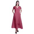 thumbnail image 1 of Moomaya Robe Longue Maxi pour Femmes à Manches Courtes, Robe Formelle/décontractée avec Poches P-TTG, 1 of 6