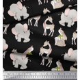 thumbnail image 2 of Soimoi Moss Tissu Georgette Cerf, Éléphant et Rabbit Tissu Imprimé pour Enfants 1 Yard 42 Pouces de Large, 2 of 2