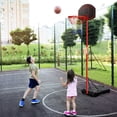 thumbnail image 2 of Costway Height-Adjustable Basket Hoop, Portable Backboard System Stand with 2 Wheels, Fillable Base, Weather-Resistant Nylon Net, 2 of 10