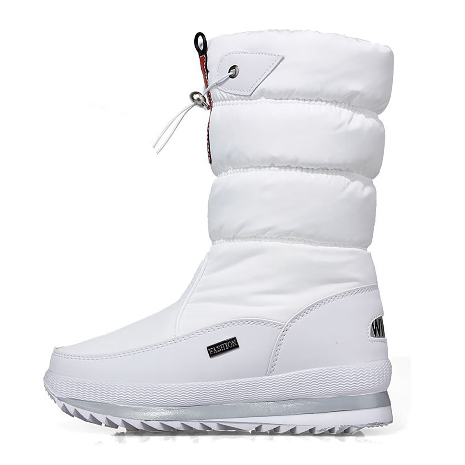 Kcodviy Women's Winter Solid Color Short Snow Boots for Women Thick Soled and Fleece Baby Snow Boots Protective Snow Boots Slip Womens Winter Snow Boots on Boots