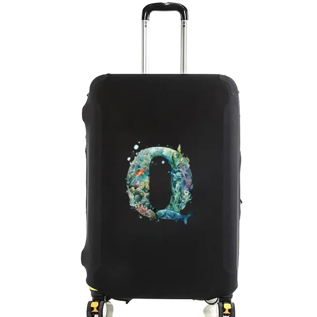 Luggage Covers Protective Cover Travel Luggage Scratch Proof Dust Cover Reusable Dust Cover Washable Fish Letter Print Pattern 8fish letter Q L