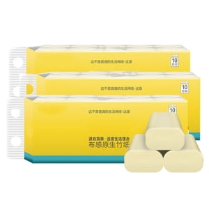 Bath Tissue, Coreless Toilet Paper Set 30 Counts  Toughness Irritation Free Bamboo Pulp 155x110mm  for Bathroom
