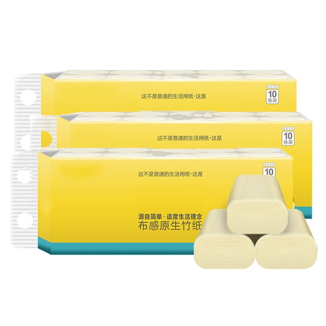 Toilet Paper, Bamboo Pulp 155x110mm 30 Counts Coreless Bath Tissue for Home