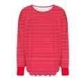 thumbnail image 4 of Lmnyox Hauts Grande Taille pour Femmes, Manches Longues Surdimensionnées, Col Rond, Chemises Plissées, Blouses Décontractées Mode, 4 of 6