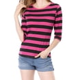 thumbnail image 1 of INSPIRE CHIC T-Shirt Décontracté Imprimé pour Femmes à Manches au Coude et Col Rond, 1 of 7