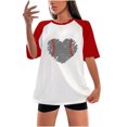 thumbnail image 1 of Birdeem Womens Fashion Summer Round Neck Leisure Short Sleeve Baseball Printed Tops, 1 of 1
