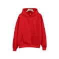 thumbnail image 1 of Daeful Hooded Tops Solid Color Fleece Hoodies Long Sleeve Sweatshirt Ladies Loose Fit Warm Collared Pullover Red M, 1 of 2