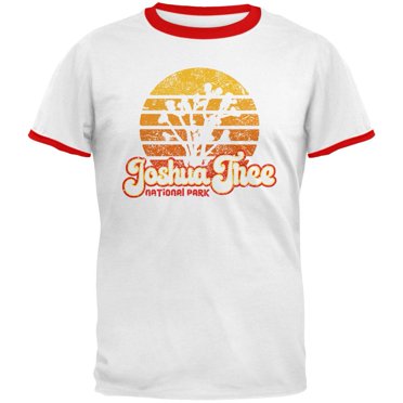 National Park Retro 70s Sunset Joshua Tree Mens Ringer T Shirt