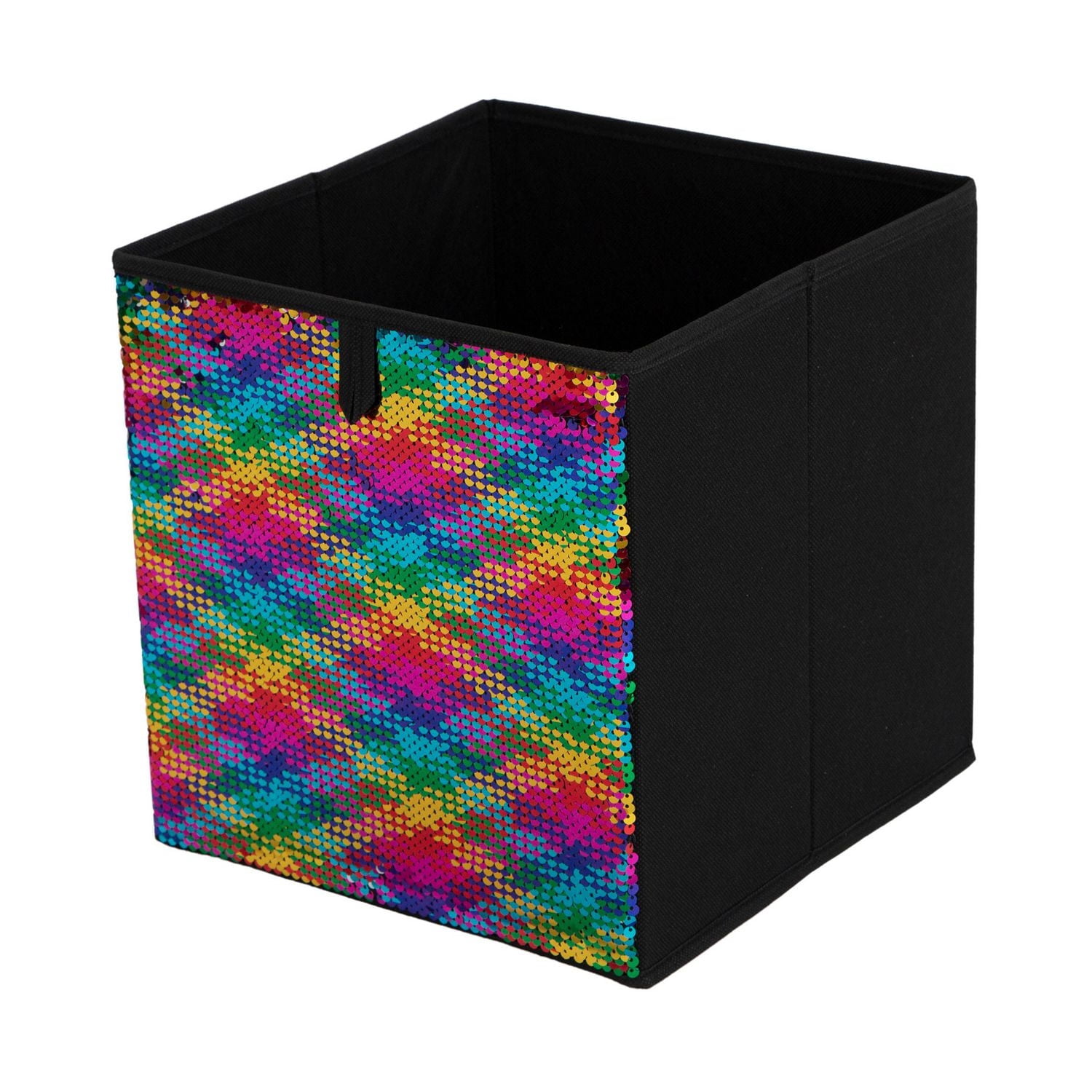 Mainstays Storage Cube Fabric Basket Bin - Foldable, Great for Nursery, Playroom, Closet, Home Organization