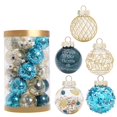 thumbnail image 5 of MesaSe 2.36” Clear Christmas Ornaments Set  25PCS Shatterproof Decorative Hanging Ball Ornament with Stuffed Delicate Decorations   Tree Balls for Holiday Party Red Green White, 5 of 5