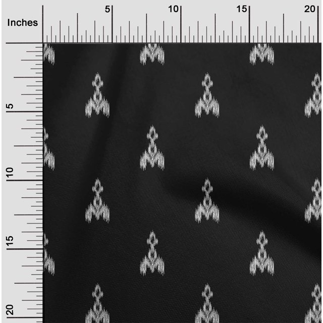 oneOone Cotton Poplin Fabric Ethnic Ikat Printed Fabric 1 Yard 42 Inch Wide