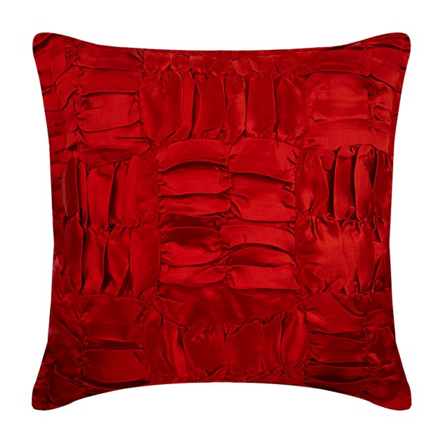 Housses de Coussin, Housses de Coussin Décoratives 20x20 Pouces (50x50 cm) Rouge, Housses de Coussin en Satin, Housses de Coussin Faites à la Main, Housses de Coussin Unies, Jeté Moderne - Rouge Rubis de Rêve