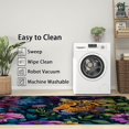 thumbnail image 3 of 4x6 Rug, Leopard Rug, Floral Jungle Animal Rugs for Living Room Bedroom, Flower Wild Animal Cheetah Carpet, Washable & Non Slip & Soft Low Pile Large Indoor Area Rug, Home Decor & Gifts, 3 of 7