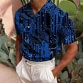 thumbnail image 2 of Birdeem T-Shirt à Manches Courtes Col en V Imprimé Décontracté pour Hommes, 2 of 12